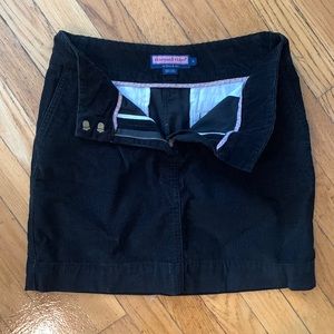 Vineyard Vines black corduroy mini skirt